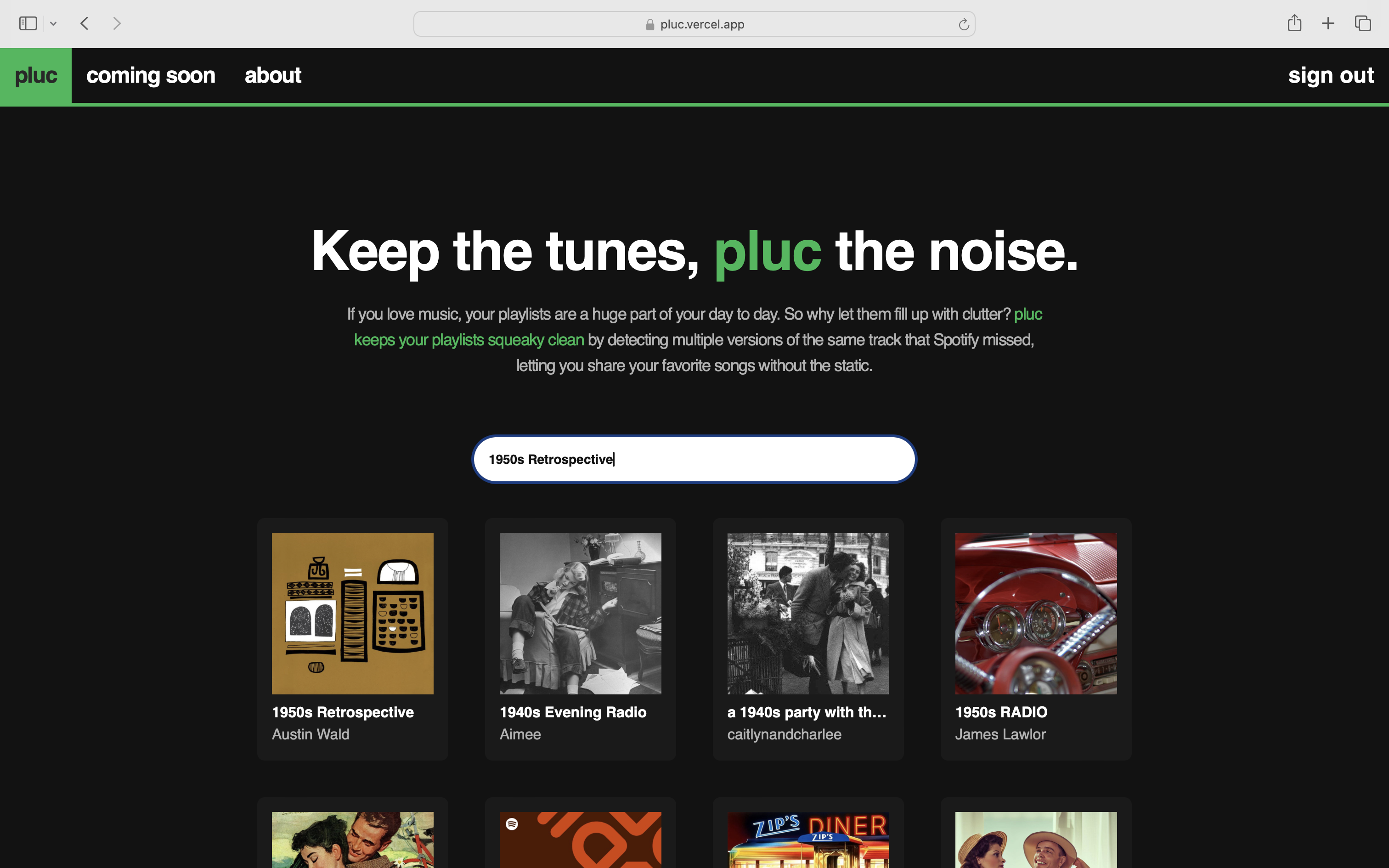 Spotify Playlist Utilities search page